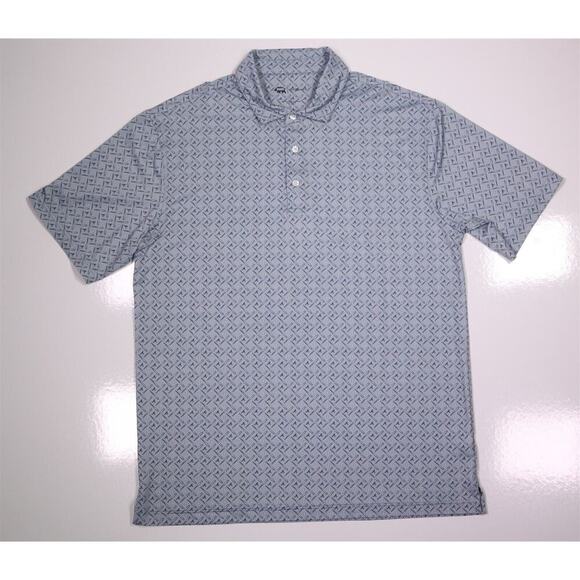 Onward Reserve x Atlanta Braves Gray Geometric Print Golf Polo Shirt Men's Large - Picture 2 of 8